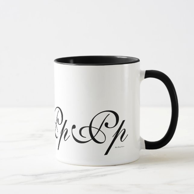 Elegant Monogram Initial P Coffee Mug (Right)