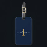 Elegant Monogram Initial Script Name Travel Luggage Tag<br><div class="desc">Create your very own custom and personalized Monogram Initial Script Name Return Address Luggage Tag completely by clicking the "Personalize" button. Use the "Customize it" button to further re-arrange and format the style and placement of text.</div>