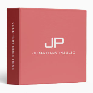 Elegant Monogram Initial Text Name Template Custom Binder