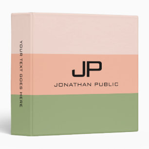 Elegant Monogram Initial Text Name Template Custom Binder