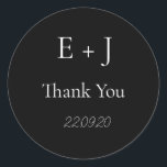 Elegant Monogram initial Wedding Classic Sticker<br><div class="desc">Simple Elegant Monogram Wedding Classic Sticker</div>