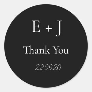 Elegant Monogram initial Wedding Classic Sticker