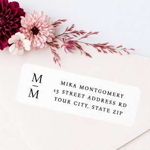 Elegant monogram initials minimal return address