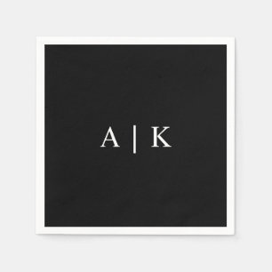 Elegant Monogram Initials Napkin Customizable 