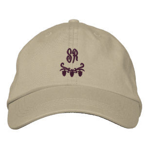Elegant Monogram Initials Personalized Embroidered Hat
