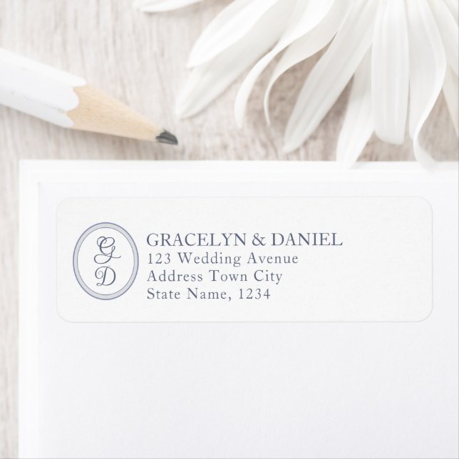 Elegant Monogram Initials Wedding Return Address (Insitu)