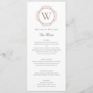 Elegant Monogram Insignia Wedding Menu