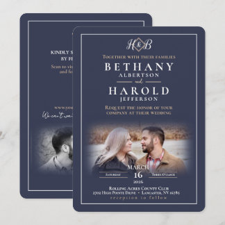 Elegant Monogram Invitation 