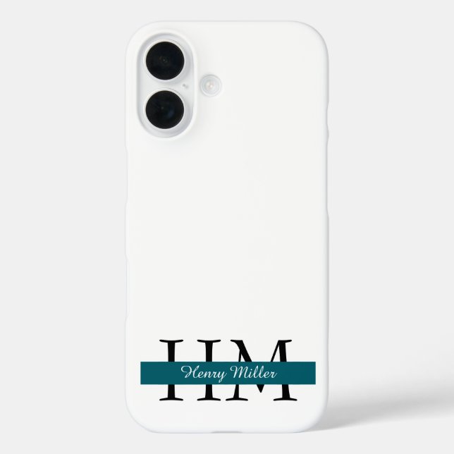 Elegant Monogram iPhone Case | Personalized (Back)