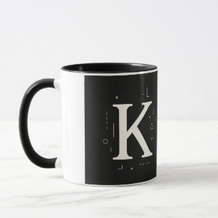 "Elegant Monogram K Mug – Personalized Coffee Cup 