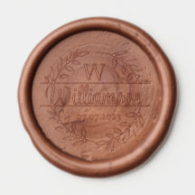 Elegant Monogram + Last Name Wax Seal 