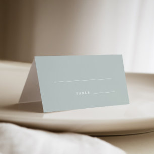 Elegant Monogram Leaf Sage Green Wedding Place Card