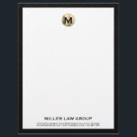 Elegant Monogram Letterhead<br><div class="desc">Make a lasting impression with our Elegant Monogram Letterhead, tailored for law firms and legal professionals. Featuring a refined black and gold monogram design, this letterhead exudes professionalism and elegance. Customize it with your company name and contact details to convey a strong brand identity. Elevate your correspondence and project an...</div>