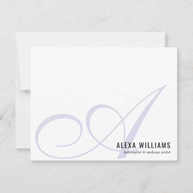Elegant Monogram Light Purple Simple Business Card (Front)