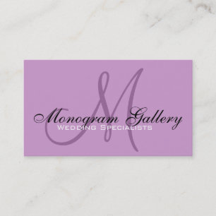 Elegant Monogram Lilac Customizable Business Card