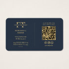 Elegant Monogram Logo F T Modern Dark Blue Grey