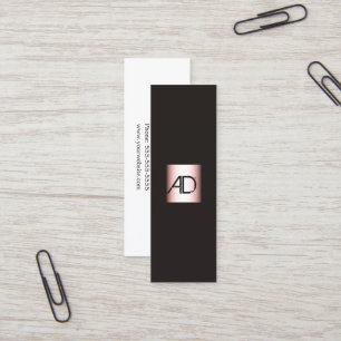 Elegant Monogram Makeup Artist Business Card