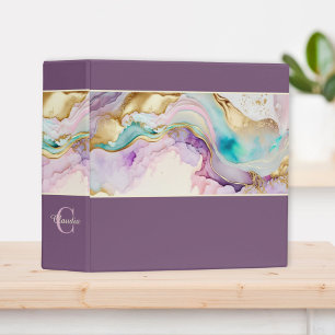Elegant Monogram Marble Liquid Ink Binder