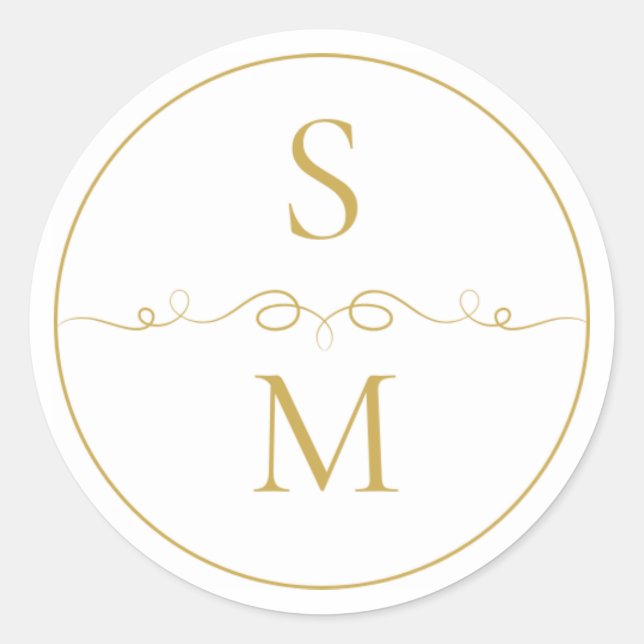 Elegant Monogram Minimal Wedding Envelope Seal (Front)