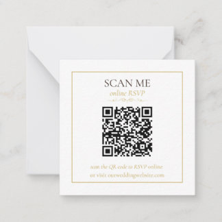 Elegant Monogram Minimal Wedding RSVP Card QR Code