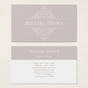 Elegant Monogram Minimalist Beige White Classy
