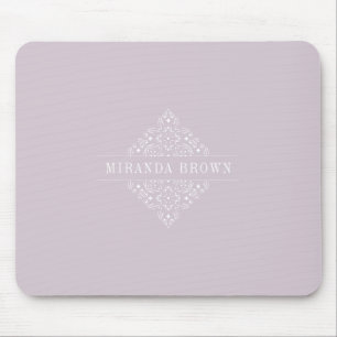 Elegant Monogram Minimalist Dusty Purple Classy Mouse Pad