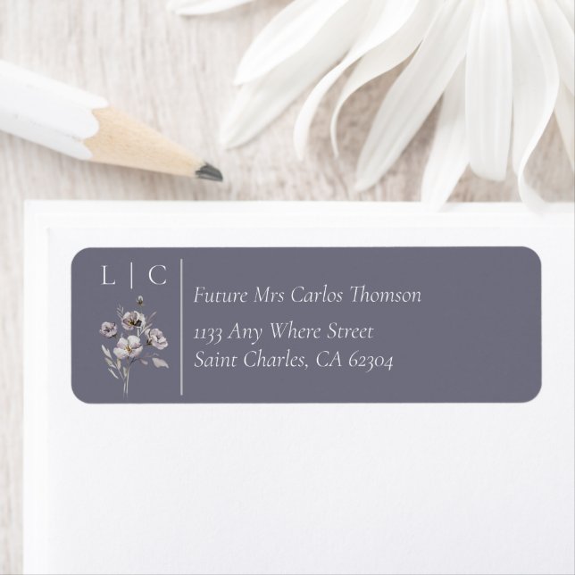 Elegant monogram minimalist gloomy grey RSVP (Insitu)