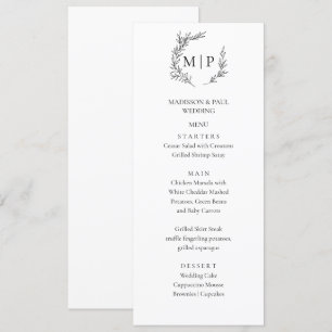 Elegant Monogram Minimalist modern Menu