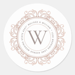 Elegant Monogram Modern Address Envelope Seal