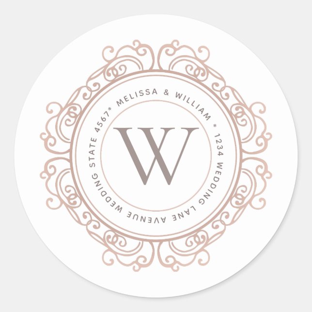 Elegant Monogram Modern Address Envelope Seal (Front)