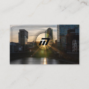 Elegant monogram modern architecture buildings business card