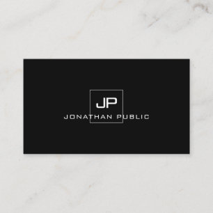 Elegant Monogram Modern Black And White Template Business Card