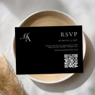 Elegant Monogram Modern Minimalist Wedding RSVP Card