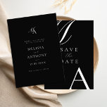 Elegant Monogram Modern Minimalist Wedding Save The Date<br><div class="desc">Modern Black and White Wedding Save the Date. Features bold monogram typography and minimalist graphic design.</div>