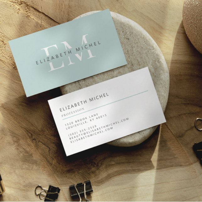 Elegant monogram modern minted professional business card (Creator Uploaded)