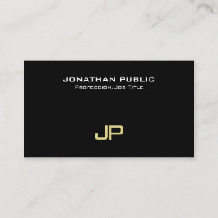 Elegant Monogram Modern Professional Plain Business Card