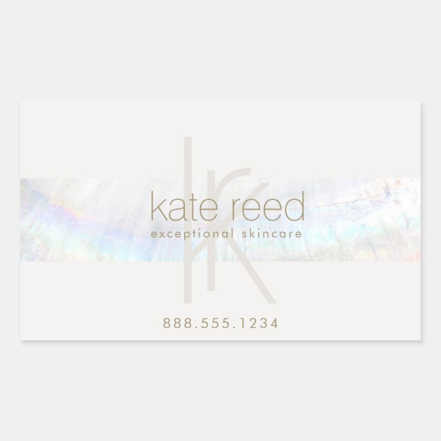 Elegant Monogram Modern Seashell Gift Certificate  Sticker (Front)