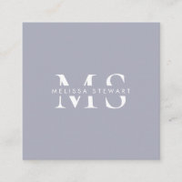 Elegant monogram modern silver grey professional
