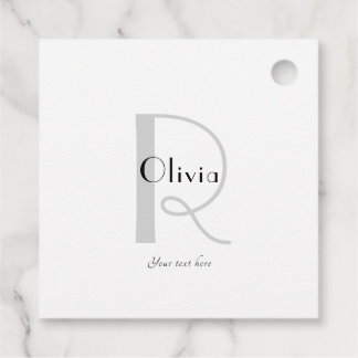 Elegant Monogram Name Favour Tags