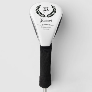 Elegant Monogram Name Groomsmen Best Man Gifts  Golf Head Cover