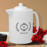 Elegant Monogram Name Modern Wreath Brown & White<br><div class="desc">Personalize your kitchen with our elegant monogrammed name and initial trendy luxury brown & white design featuring a unique laurel wreath and custom text option. All colours in this design including the wreath image may be changed to any colour of your choice with the Zazzle design tool. Special vector graphic...</div>
