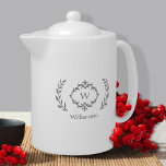 Elegant Monogram Name Modern Wreath Grey & White<br><div class="desc">Personalize your kitchen with our elegant monogrammed name and initial trendy luxury ultimate grey & white design featuring a unique laurel wreath and custom text option. All colours in this design including the wreath image may be changed to any colour of your choice with the Zazzle design tool. Special vector...</div>