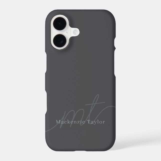 Elegant Monogram Name Personalized Text  (Back)