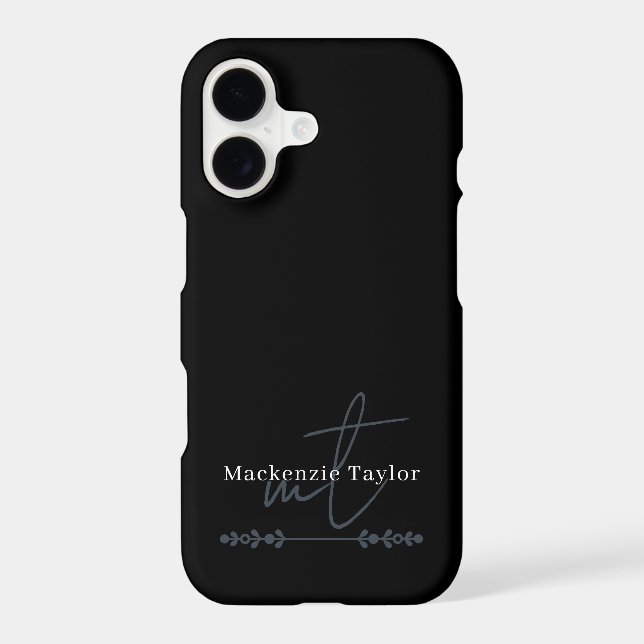 Elegant Monogram Name Personalized Text  (Back)