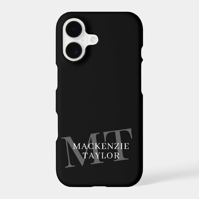 Elegant Monogram Name Personalized Text  (Back)