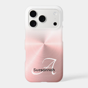 Elegant Monogram Name Rose Gold Faux Metal