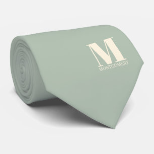 Elegant Monogram + Name Wedding Tie