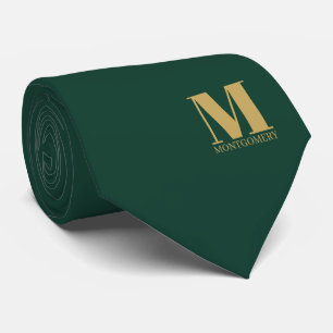 Elegant Monogram + Name Wedding Tie