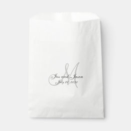 Elegant Monogram Names Thank You Wedding Favour Bag