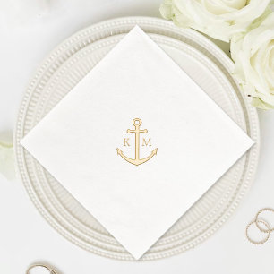 Élégant Monogram Nautical Ancre Mariage